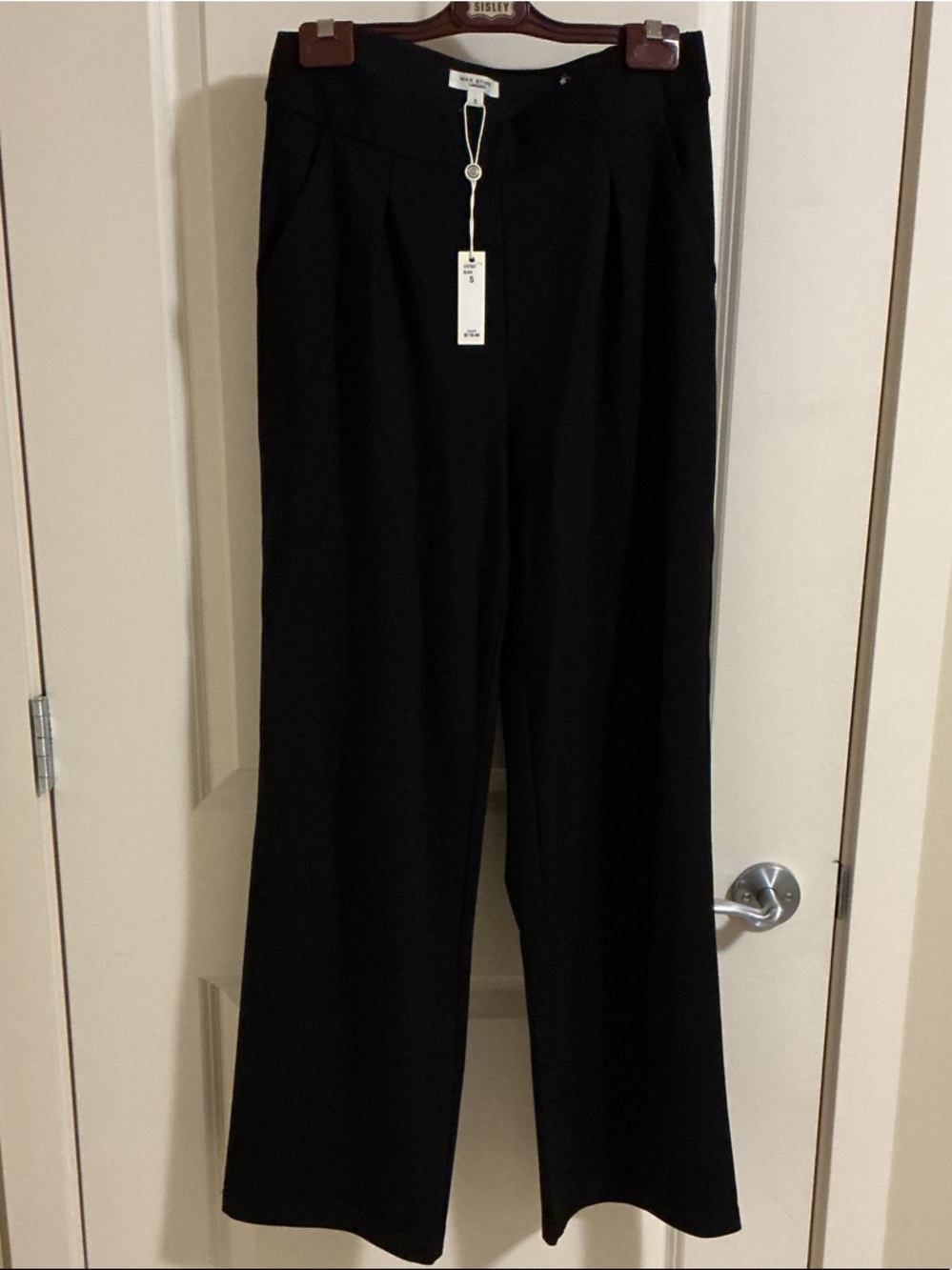 Women’s Max Studio pull on Black Wide-Leg pleated Pants